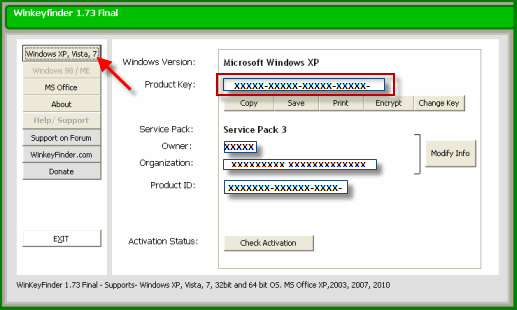Windows xp key code finder free download windows 10